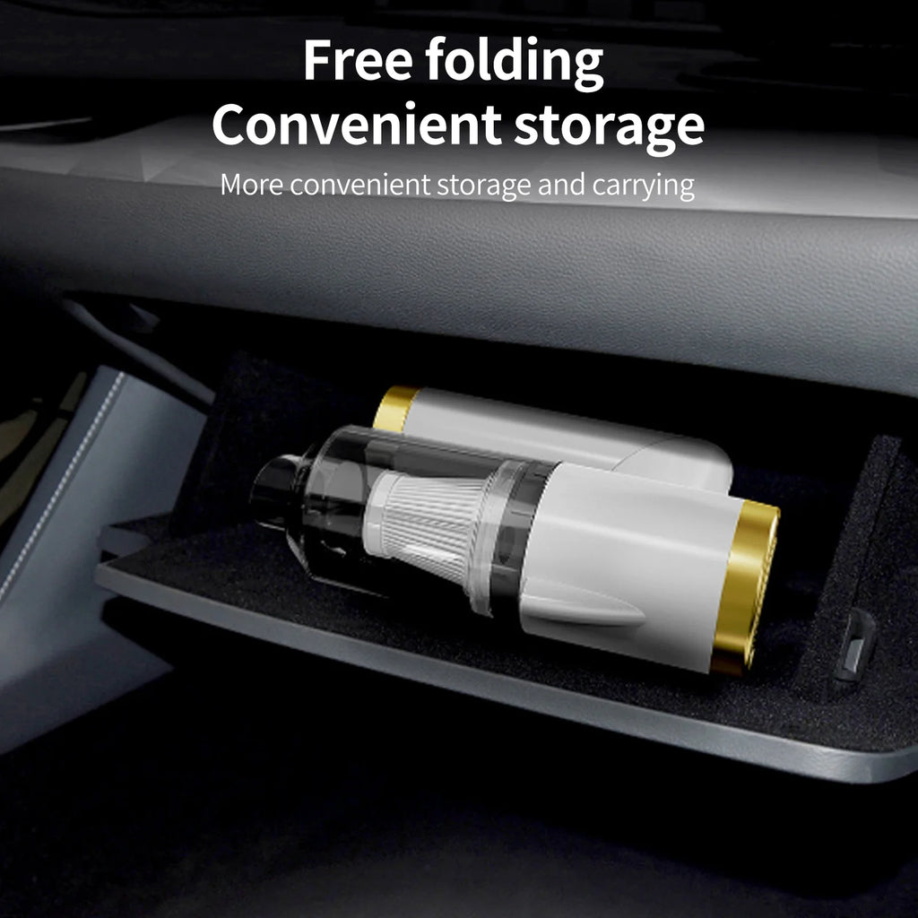 9000PA Cordless Car Vacuum Cleaner – High Suction Handheld Vacuum with 90° Foldable Design & Cleaning Brush for Car, Home & Office